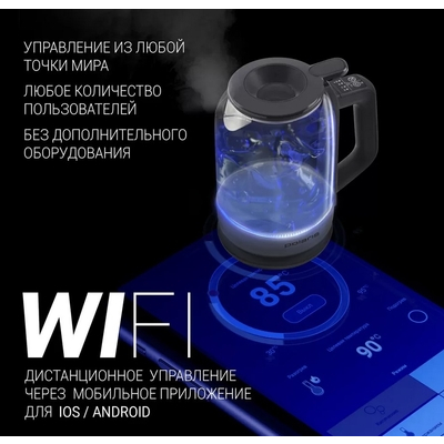 Электрочайник Polaris PWK 1720CGLD Wi-Fi IQ Home серый
